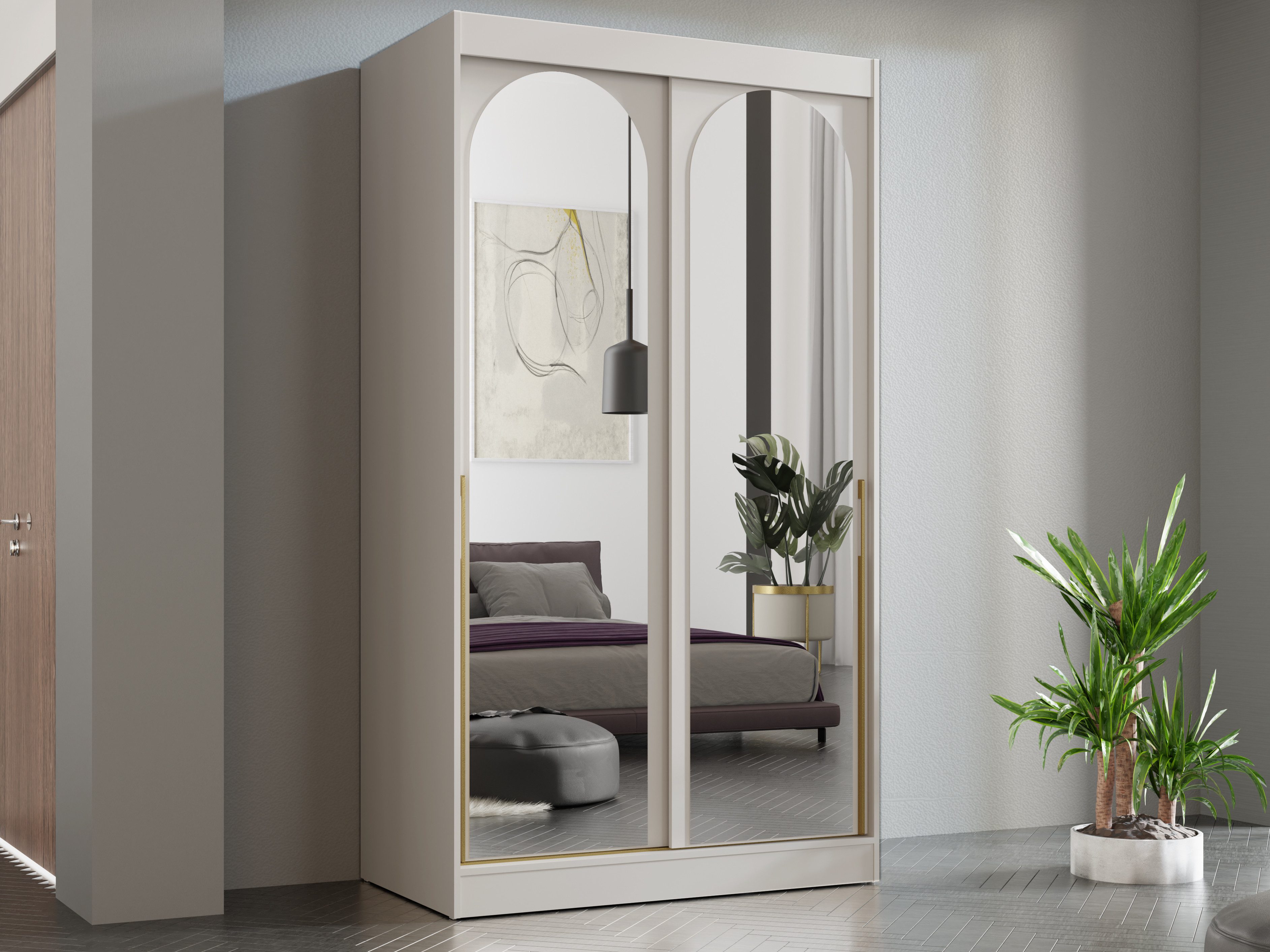 Compleo Schwebetürenschrank mit Spiegel, 120 cm günstig online kaufen