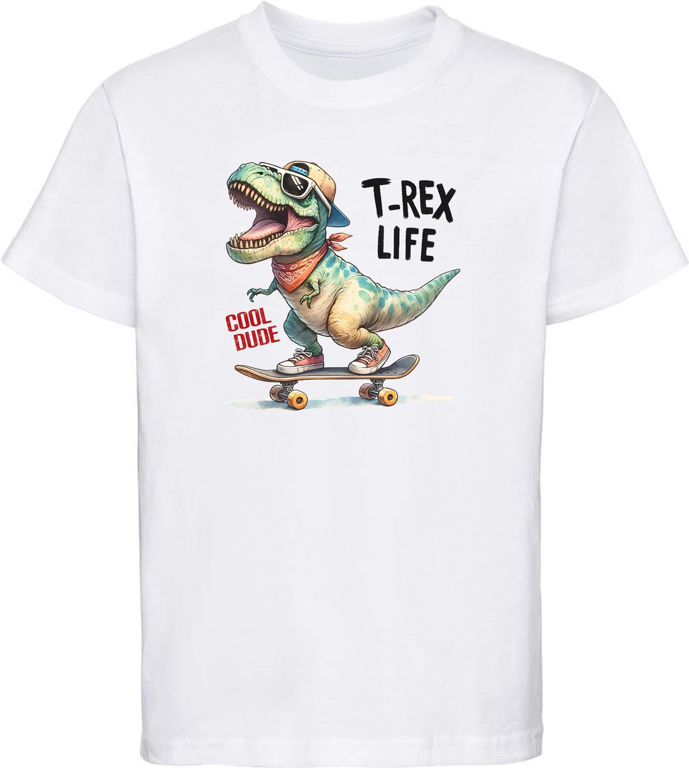 T-Shirt Kinder Print Shirt - Skatender T-Rex