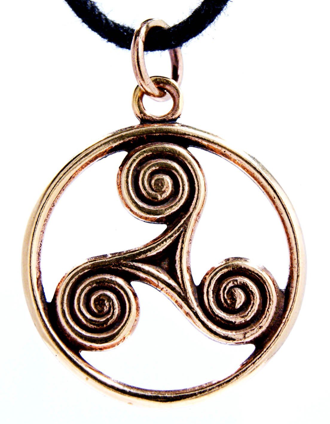 Kiss of Leather Kettenanhänger Triskelen Anhänger Bronze Triskel Dreier Spirale Triskele Kelten Amulett
