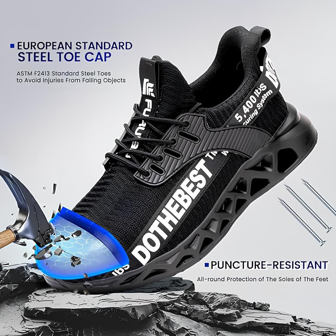 Athlix Sicherheitsschuhe mit Stahlkappe für Herren und Damen Sicherheitsschuh Sicherheitsschuh