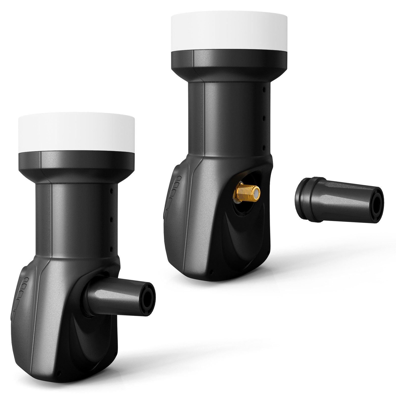 HB-DIGITAL LNB Single für 1 Teilnehmer Signalumsetzer UHD 101S schwarz Universal-Single-LNB (für 1 Teilnehmer, Die vergoldeten F-Anschlüsse für noch bessere Sig – Bild 4 von 5