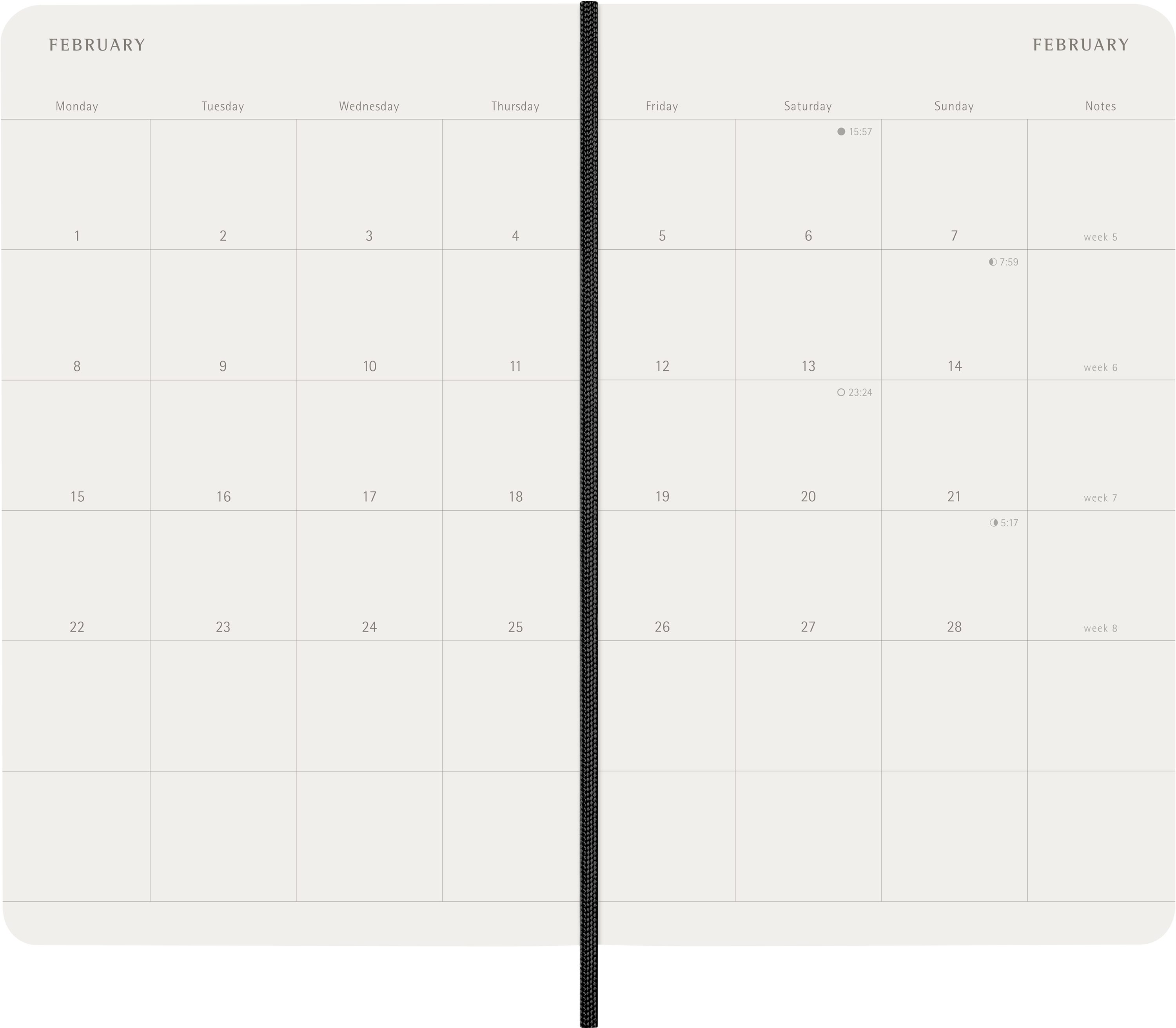 MOLESKINE Buchkalender, MOLESKINE 12 MONATE MONATS KALENDER 2027 - SOFTCOVER - SCHWARZ - L/A5