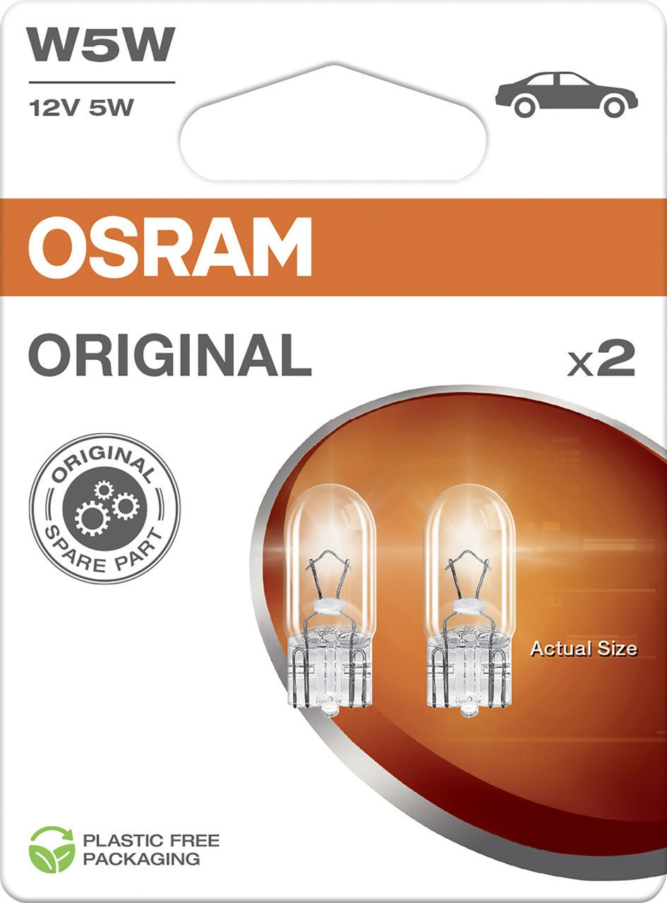 Osram KFZ-Ersatzleuchte Osram Signallampe W5W Original 2.0 2 Stück