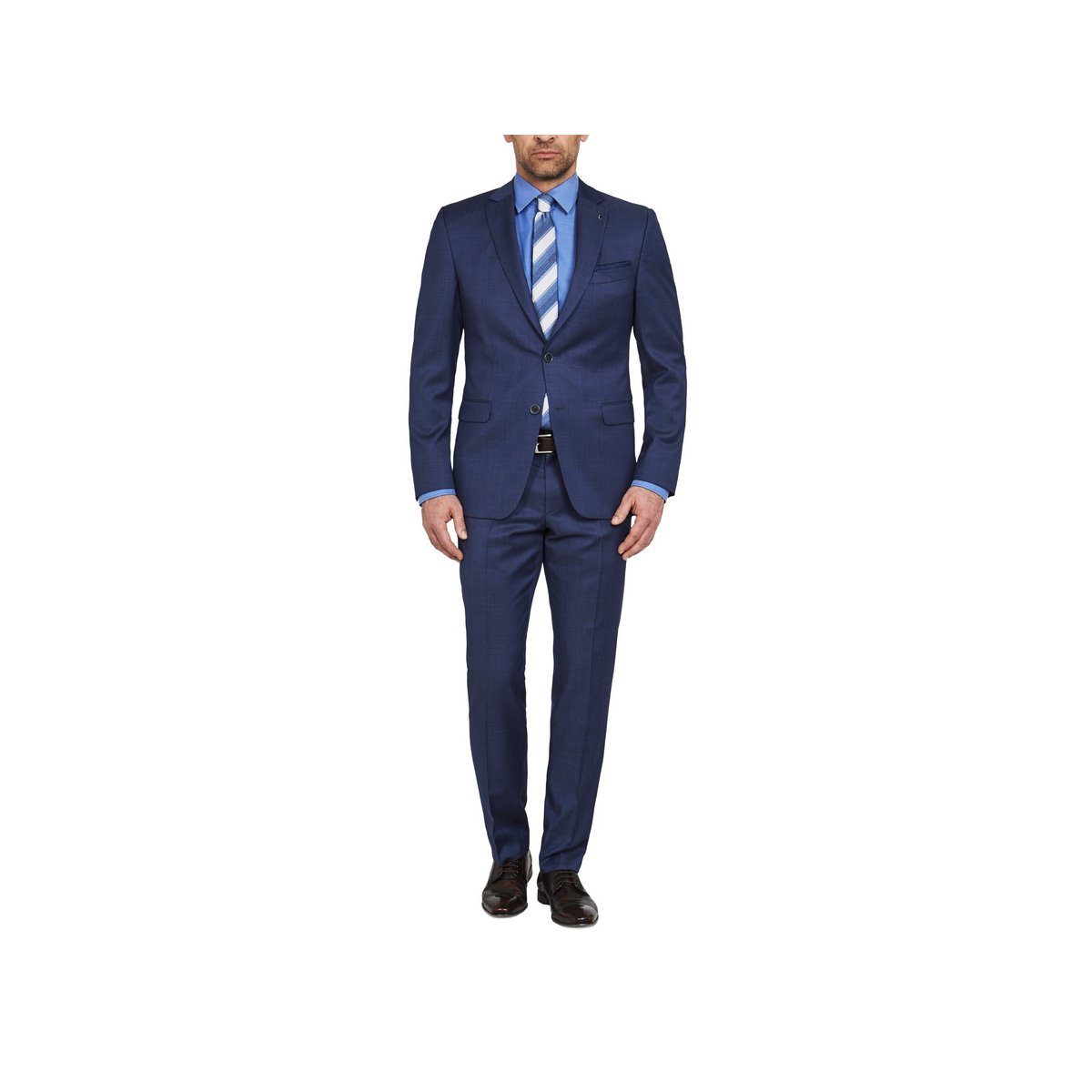 Digel Anzughose uni Angabe) regular (1-tlg., blau keine