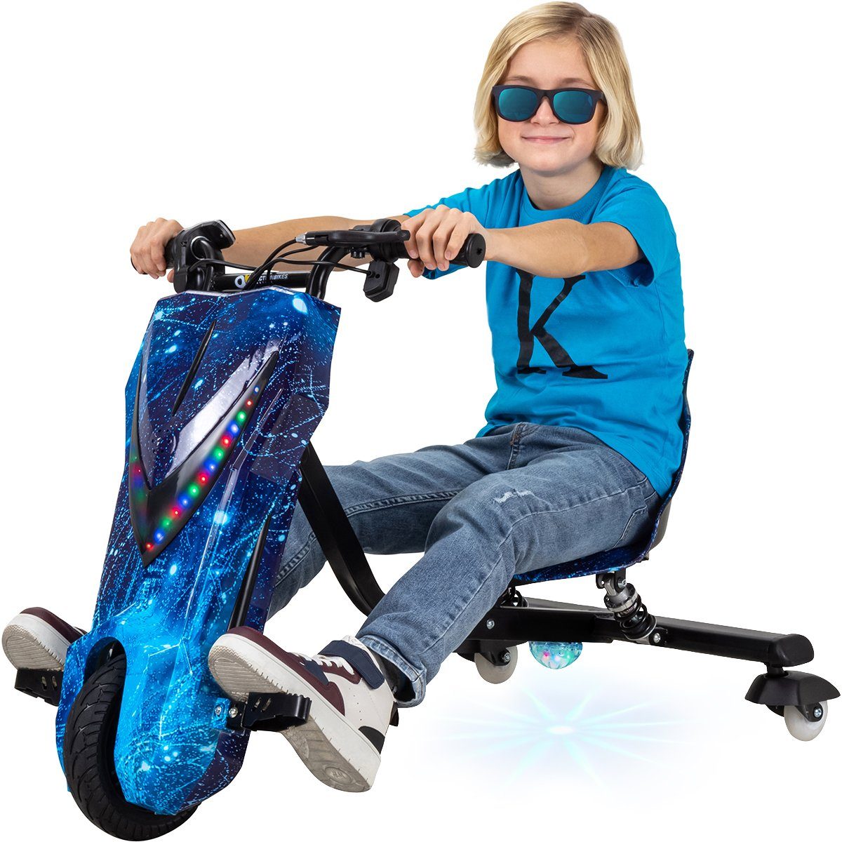 Actionbikes Motors Трехколесный скутер Driftscooter Drifter 360, 15,00 km/h, 250 Watt - LED 360° Rollen - Federung - 3-Stufen - Drift-Trike