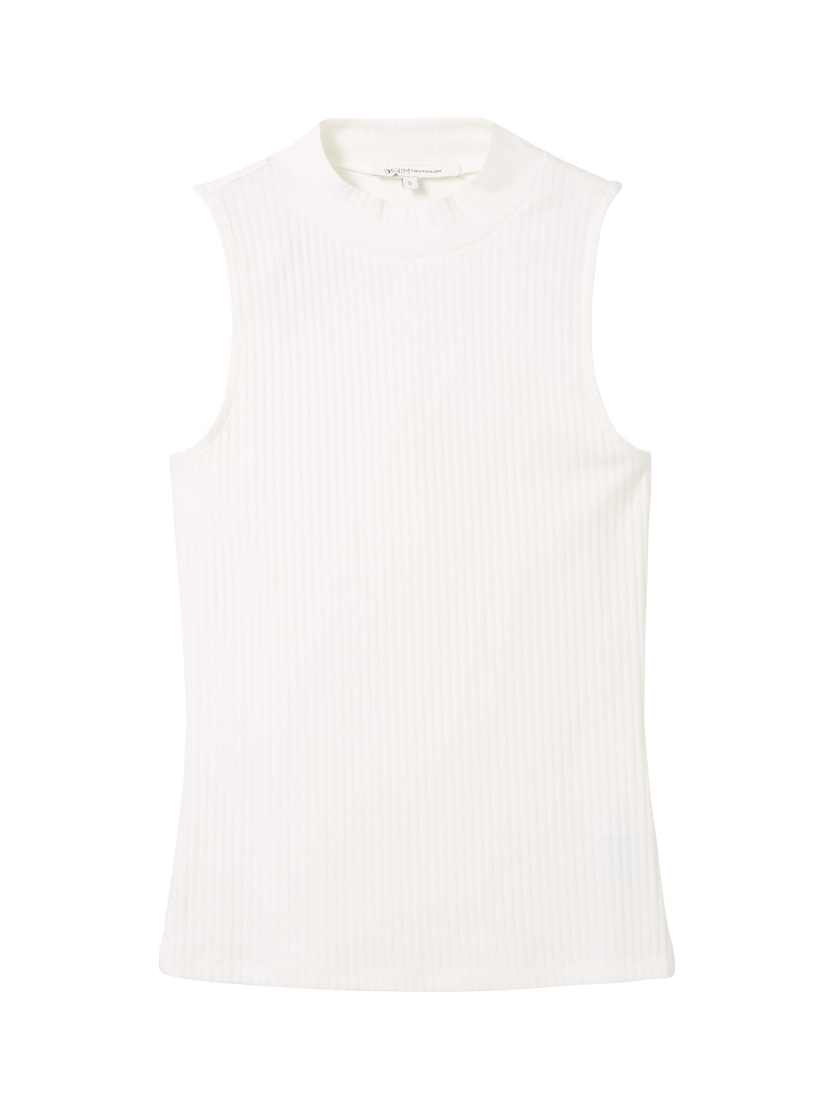 TOM TAILOR Denim Trägertop T-Shirt Ripp Top mit Stehkragen günstig online kaufen