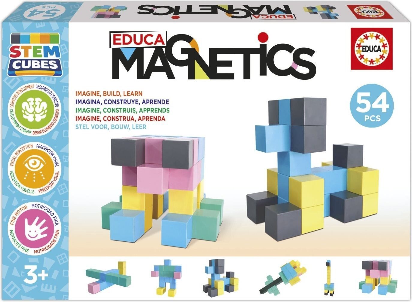 Educa Educa Magnetset Magnetics STEM Dice 54 Stück Magnetspielbausteine