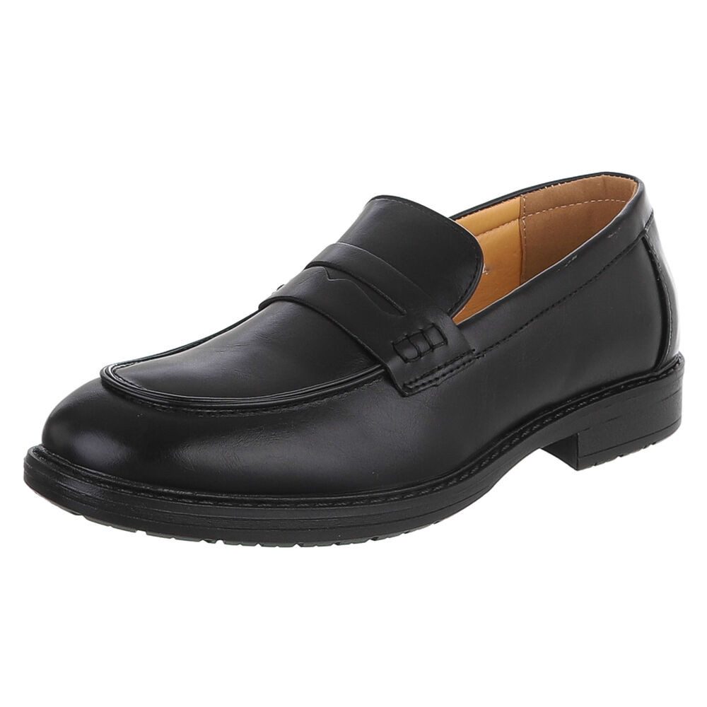 Coolwalk Herren Loafer Slip-On in Lederoptik, klassisch Slipper (91917842) Blockabsatz Slipper in Schwarz