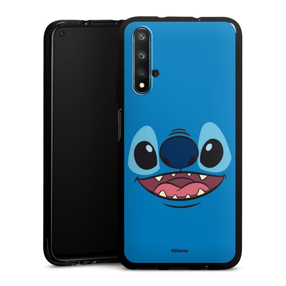 DeinDesign Handyhülle Lilo & Stitch Disney Offizielles Lizenzprodukt Stitch Closeup, Huawei Nova 5T Silikon Hülle Bumper Case Handy Schutzhülle