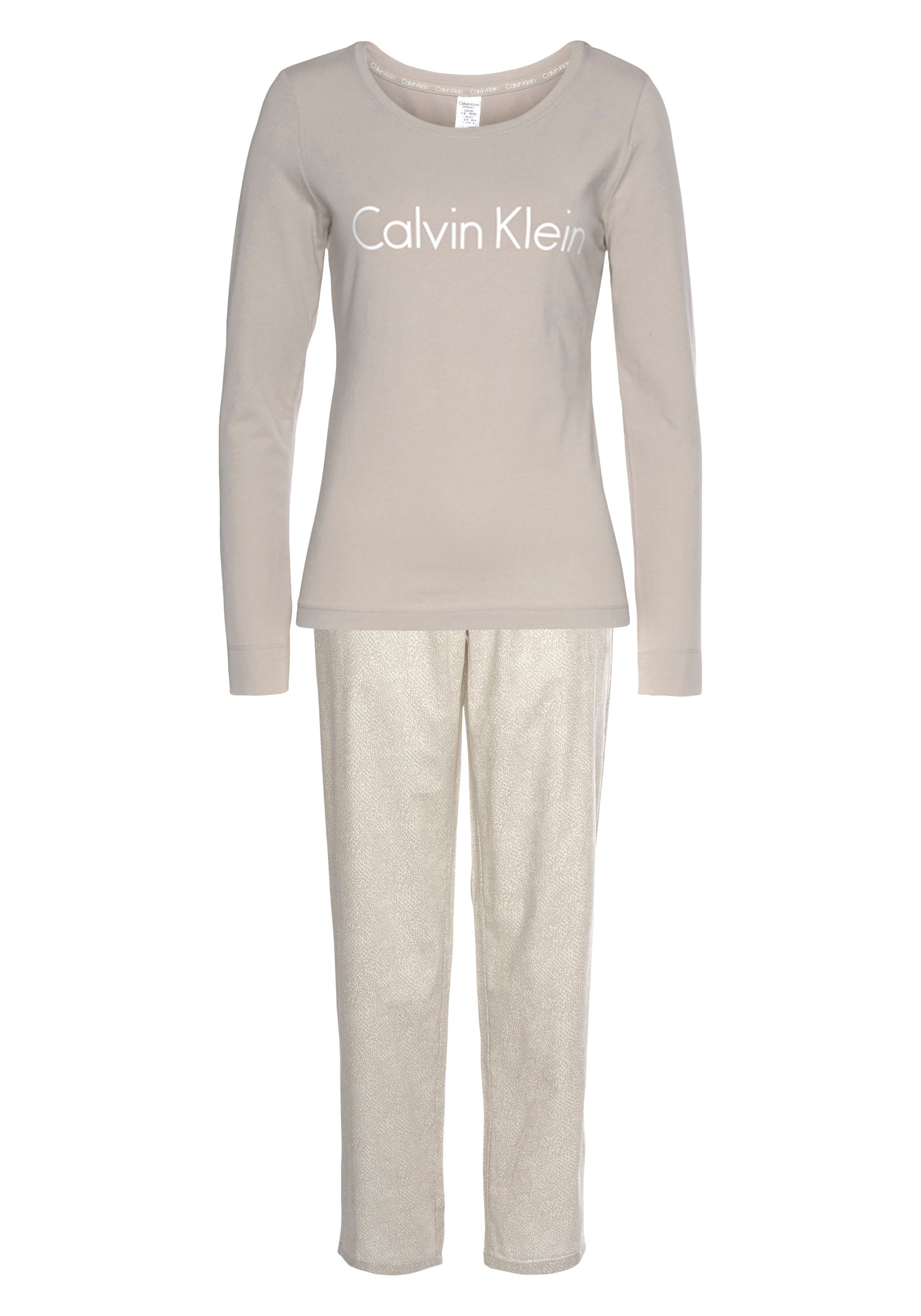 Wäsche/Bademode Pyjamas Calvin Klein Pyjama (3 tlg) mit Animal-Print-Hose