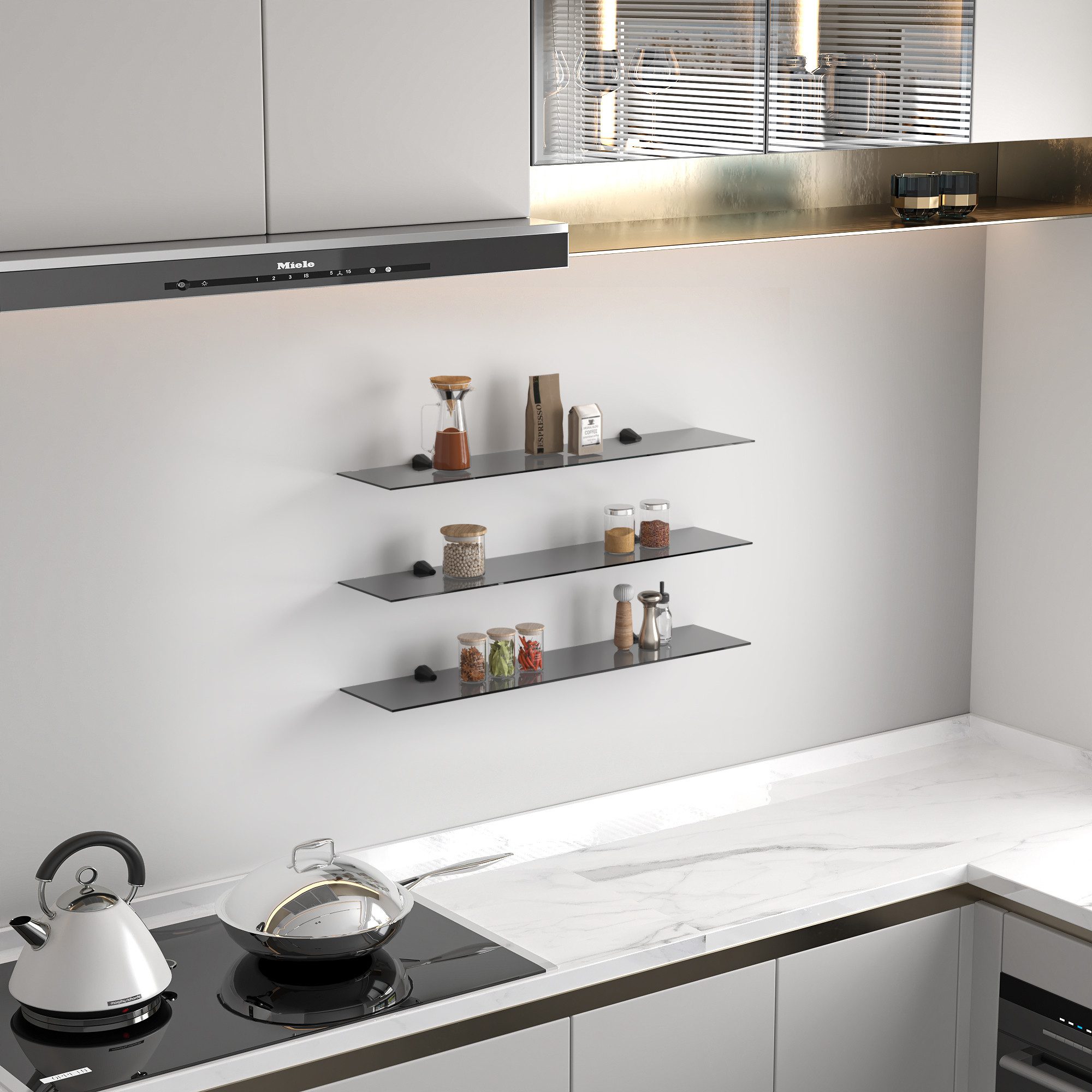 HOOZ Wandregal Glas Wandregal Grauglas - 30 cm günstig online kaufen