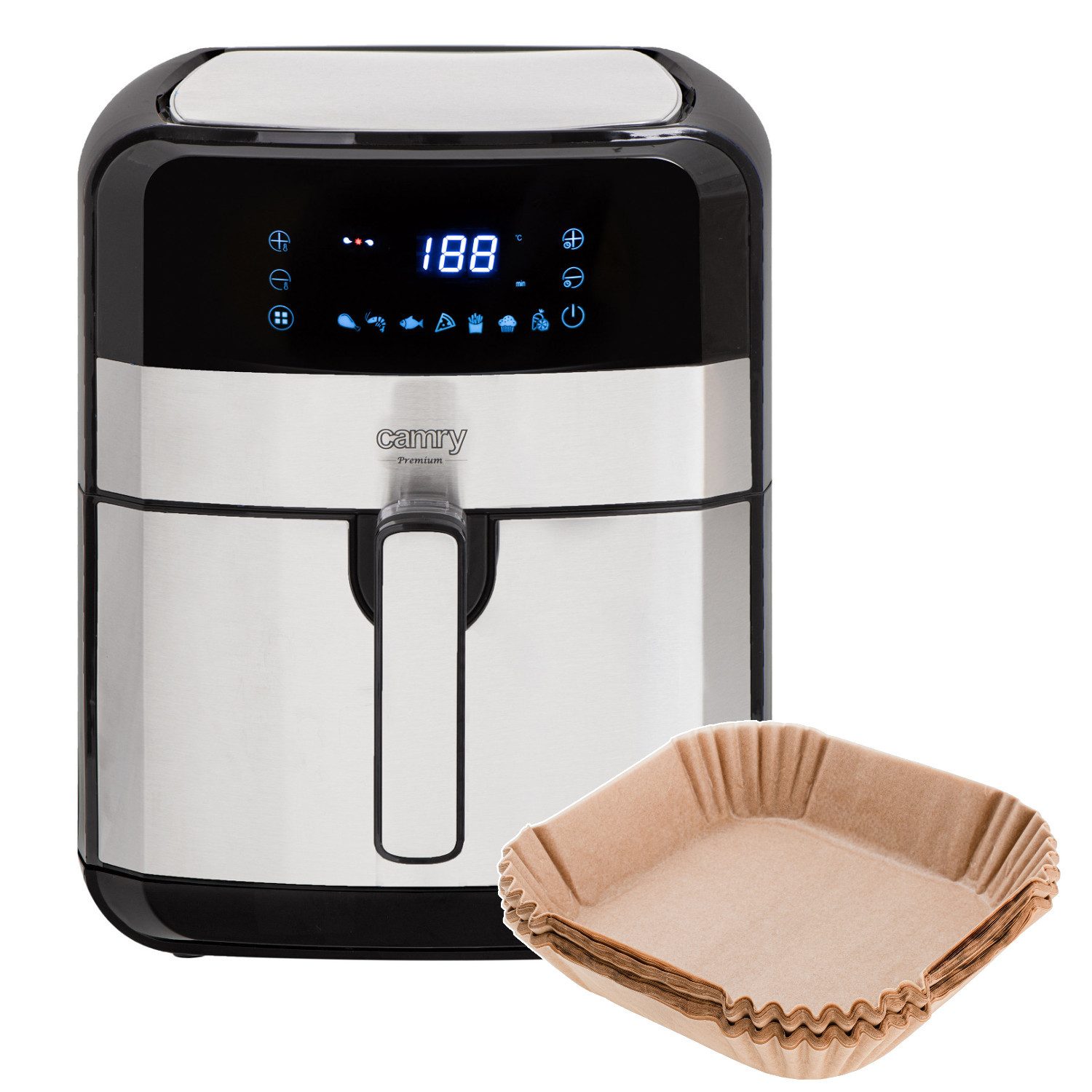 Camry Heißluftfritteuse, 2500 W, Airfryer fettfreie Fritteuse 5L 9 Programme