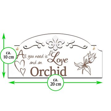 Dekolando Hängedekoration Orchidee Deko 20x10cm All you need is Love