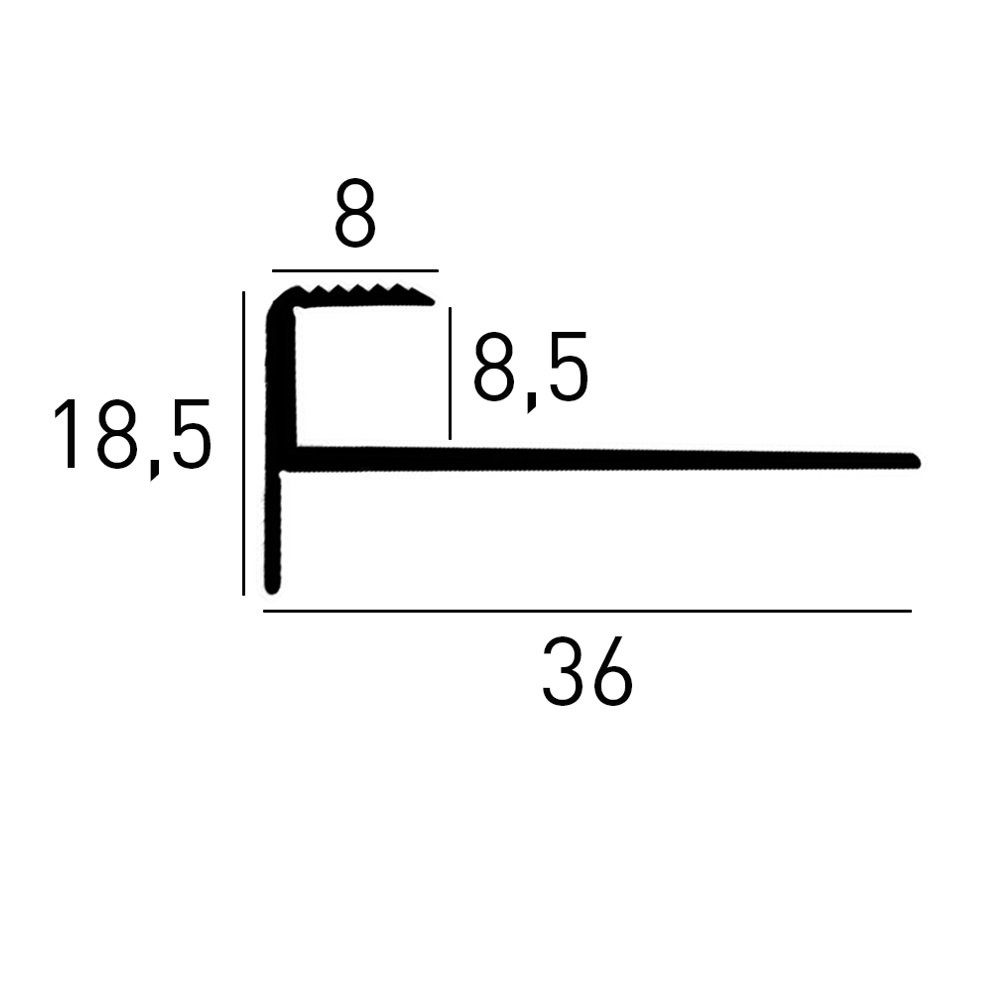 PROVISTON Treppenkantenprofil Aluminium, 36 x 18.5 günstig online kaufen