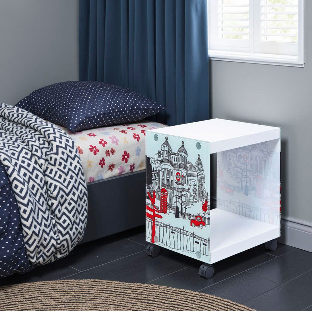 Inter Link Beistelltisch Cube, mit gestalteten Glasseiten