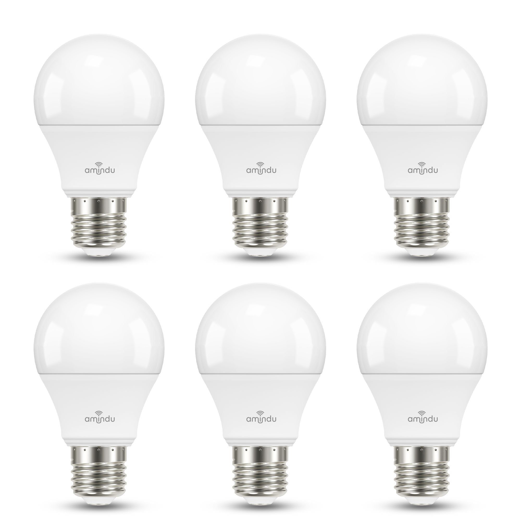 Amindu LED-Leuchtmittel, E27, warmweiß und kaltweiß, 806lm ersetzt 60W  Glühbirne, optional dimmbar, 6er Pack