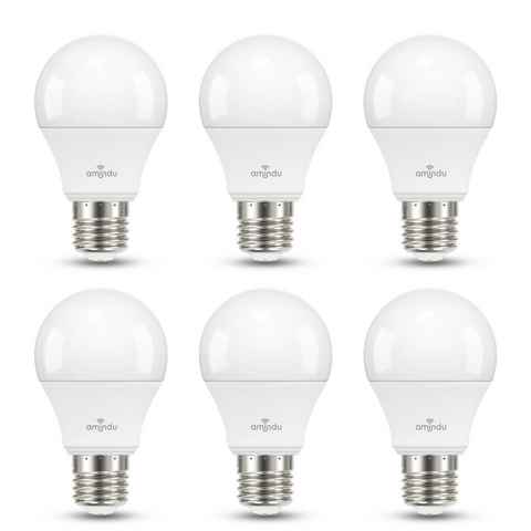 Amindu LED-Leuchtmittel, E27, warmweiß und kaltweiß, 806lm ersetzt 60W Glühbirne, optional dimmbar, 6er Pack