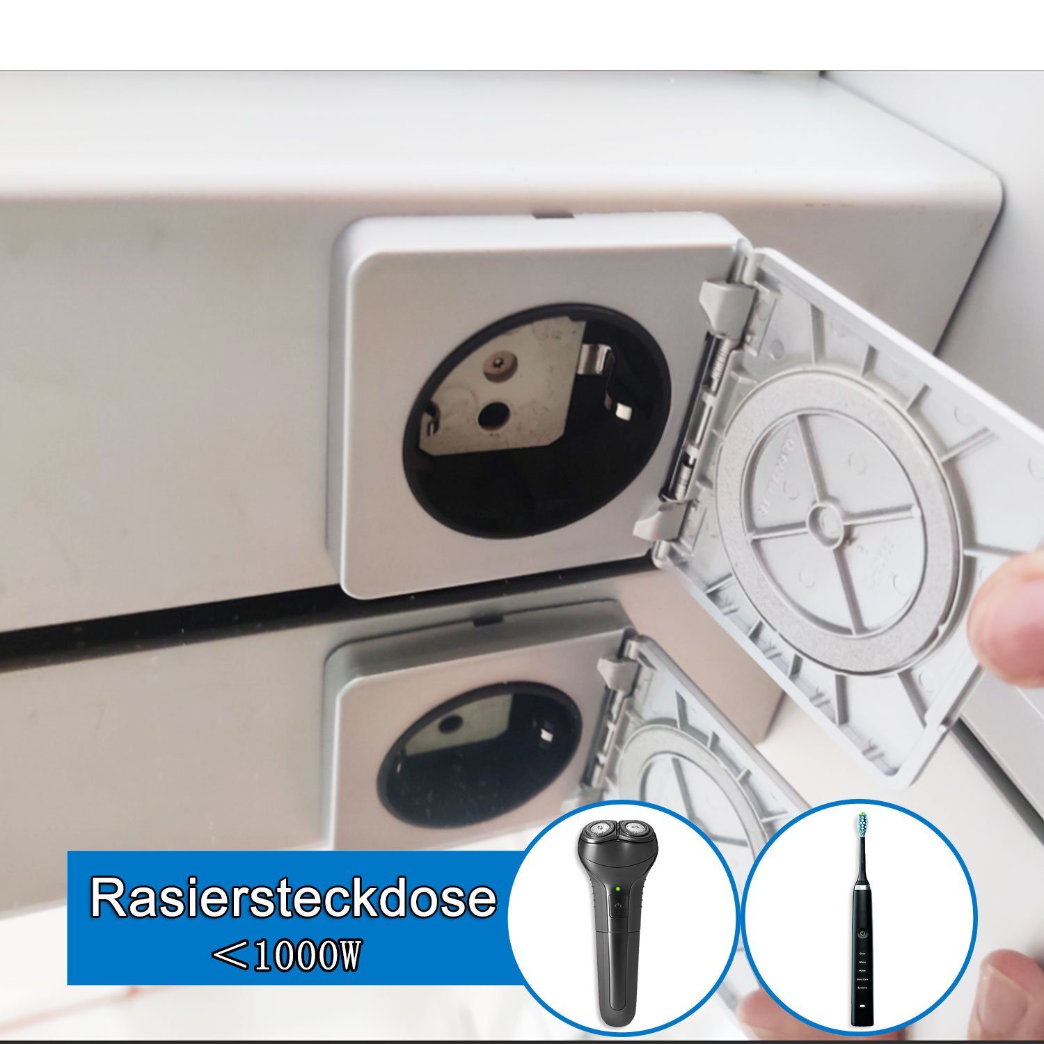 duschspa Spiegelschrank LED Memory-Funktion Kalt/Neutral/Warmweiß dimmbar Touch/Wandschalter, Beschlagfrei Beleuchtung