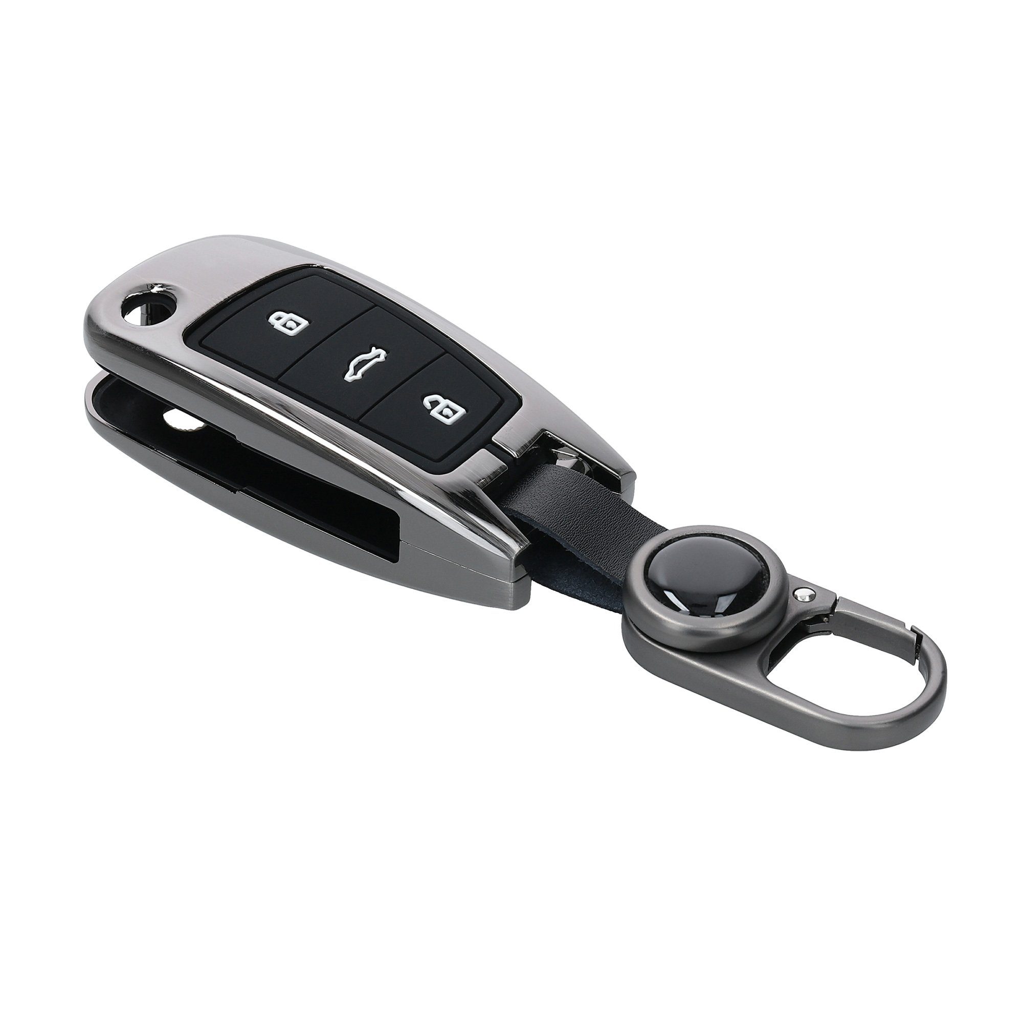 kwmobile Schlüsseltasche Autoschlüssel Hülle für Audi, Hardcover Schutzhülle Metall