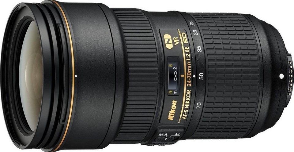 Nikon AF-S NIKKOR 24-70 mm 1:2.8E ED VR. Objektiv, (HB-74, CL-M3)