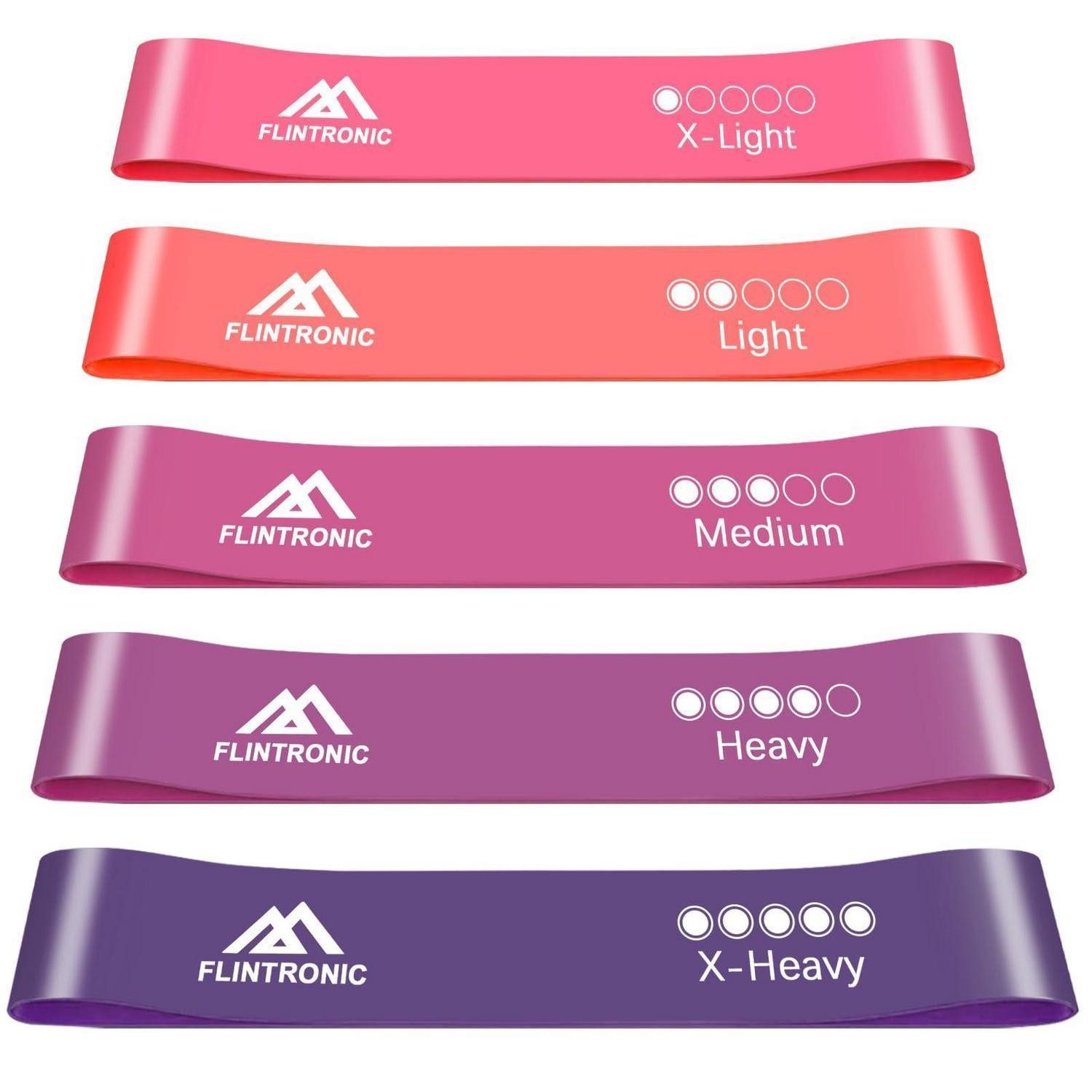 LuxusKollektion Trainingsband Fitnessbänder Set 5 Stufen Farbverlauf