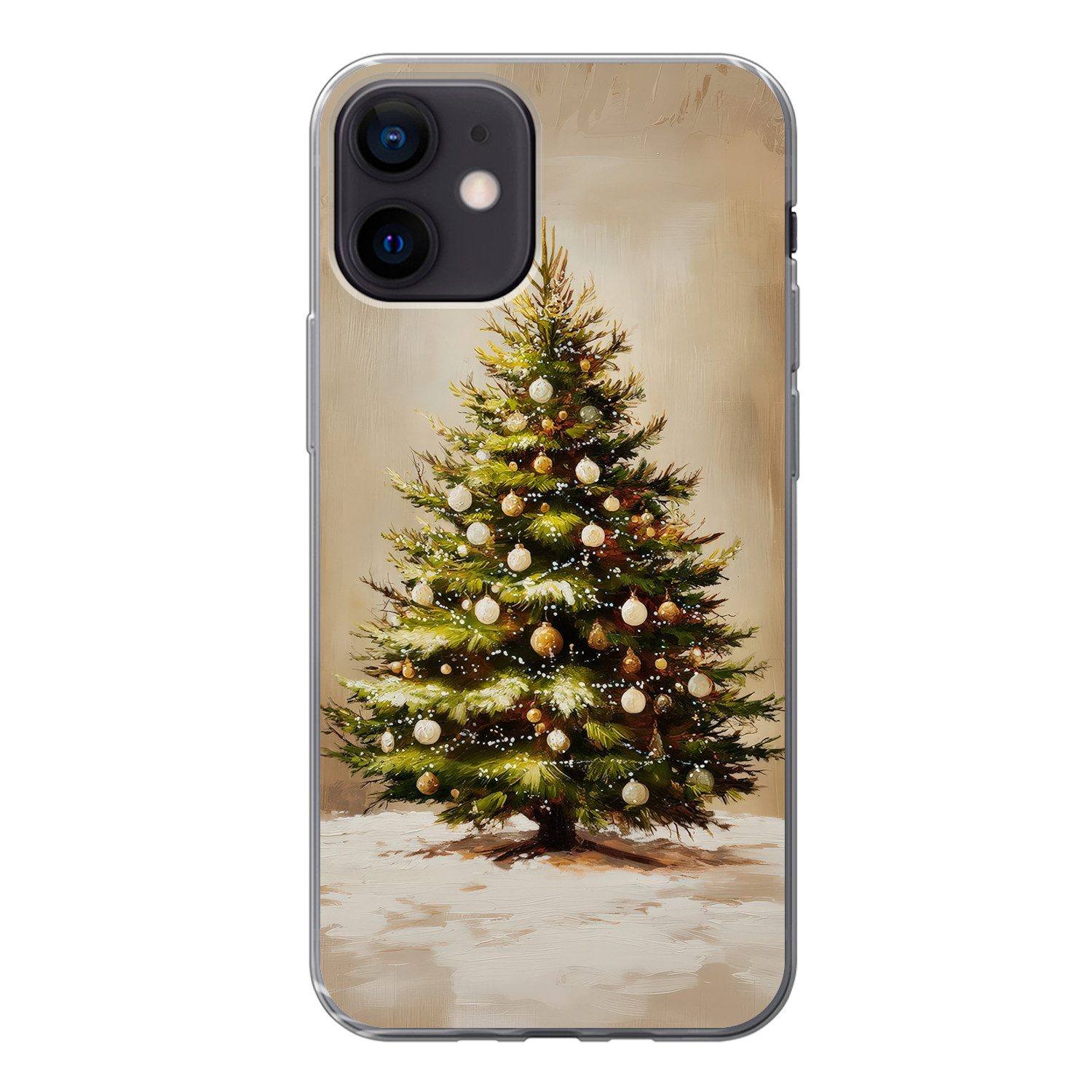 MuchoWow Handyhülle für Apple iPhone 12 Weihnachten - Atmosphäre - Grün, Smartphone-Bumper, Print, Handy Schutzhülle Dünn