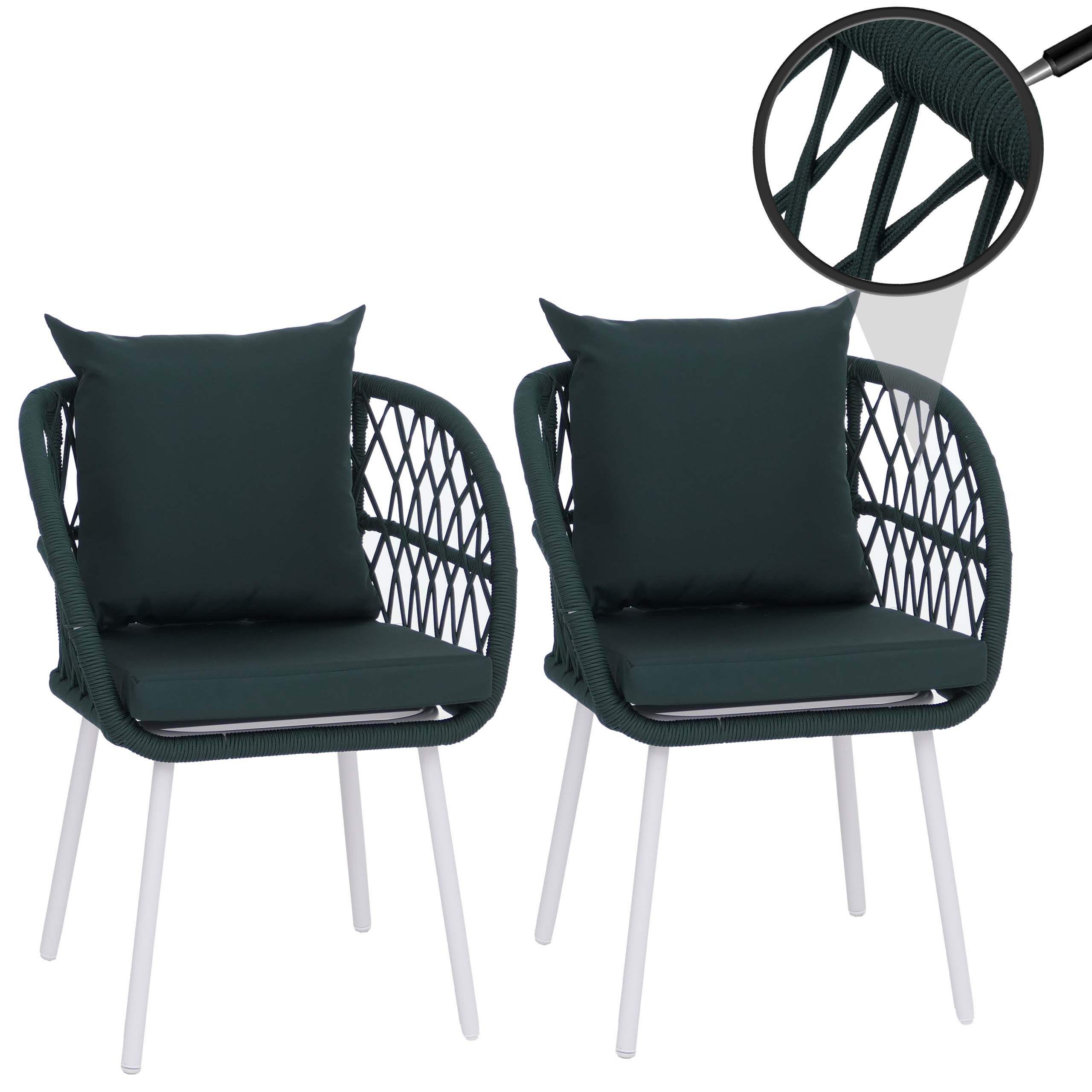 MCW Gartenstuhl MCW-Q38 (2er), Hohe Stoffqualität 180 g/m², Bezug waschbar bei maximal 40°