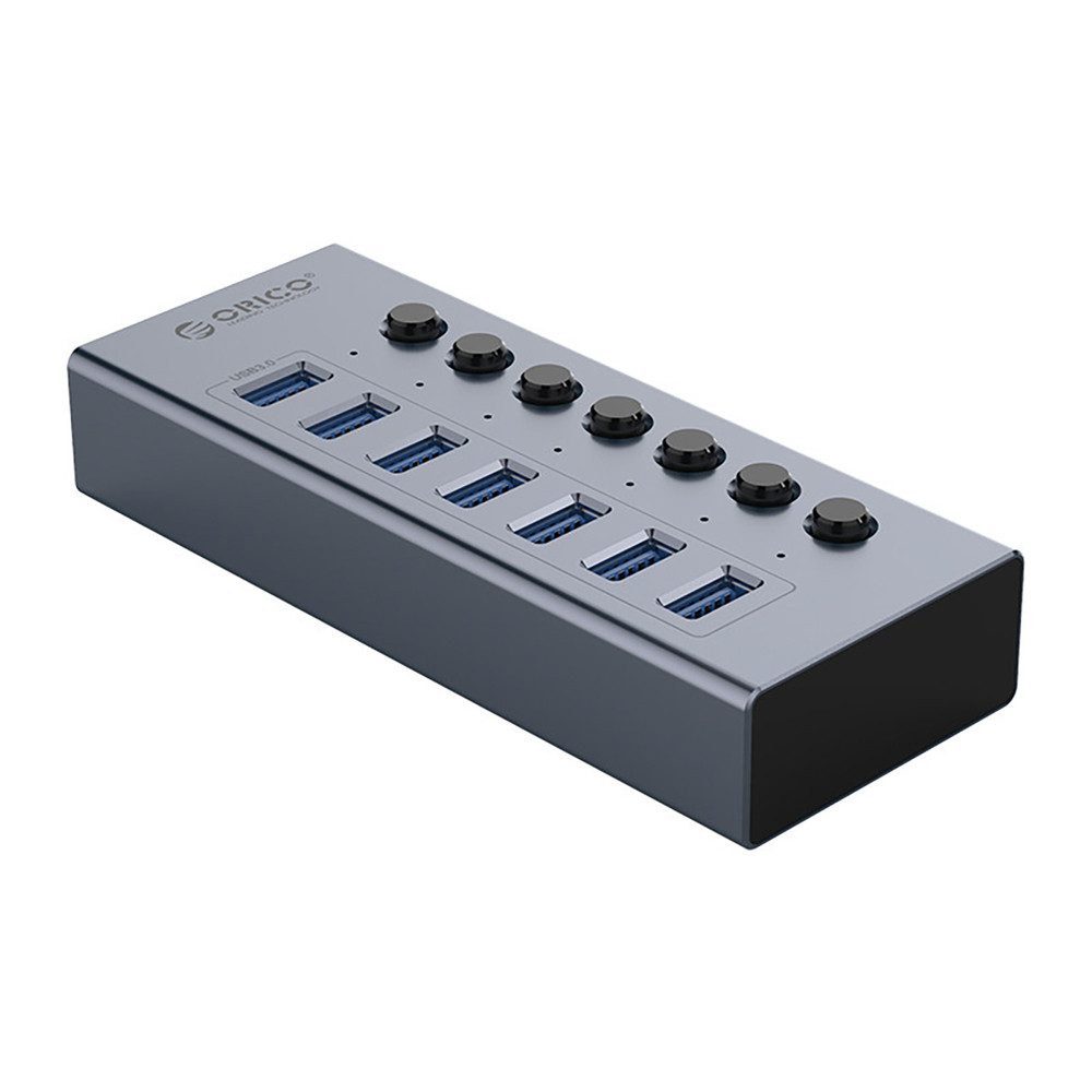 ORICO Orico BT2U3-7AB USB Hub 7-Port USB-A 3.0 Grau USB-Adapter