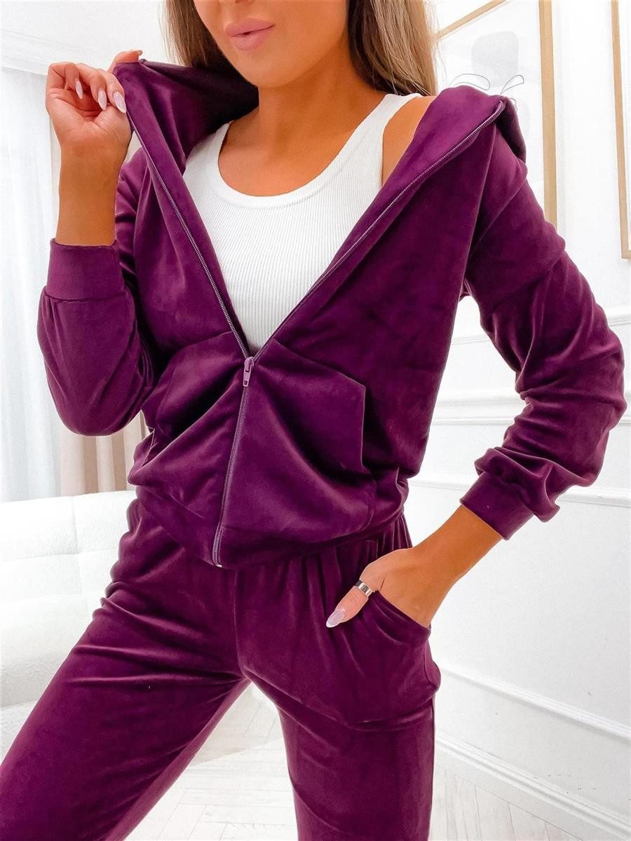EloModa Jogginganzug Damen Homewear Nicki Jogginganzug mit Kapuze Freizeita günstig online kaufen