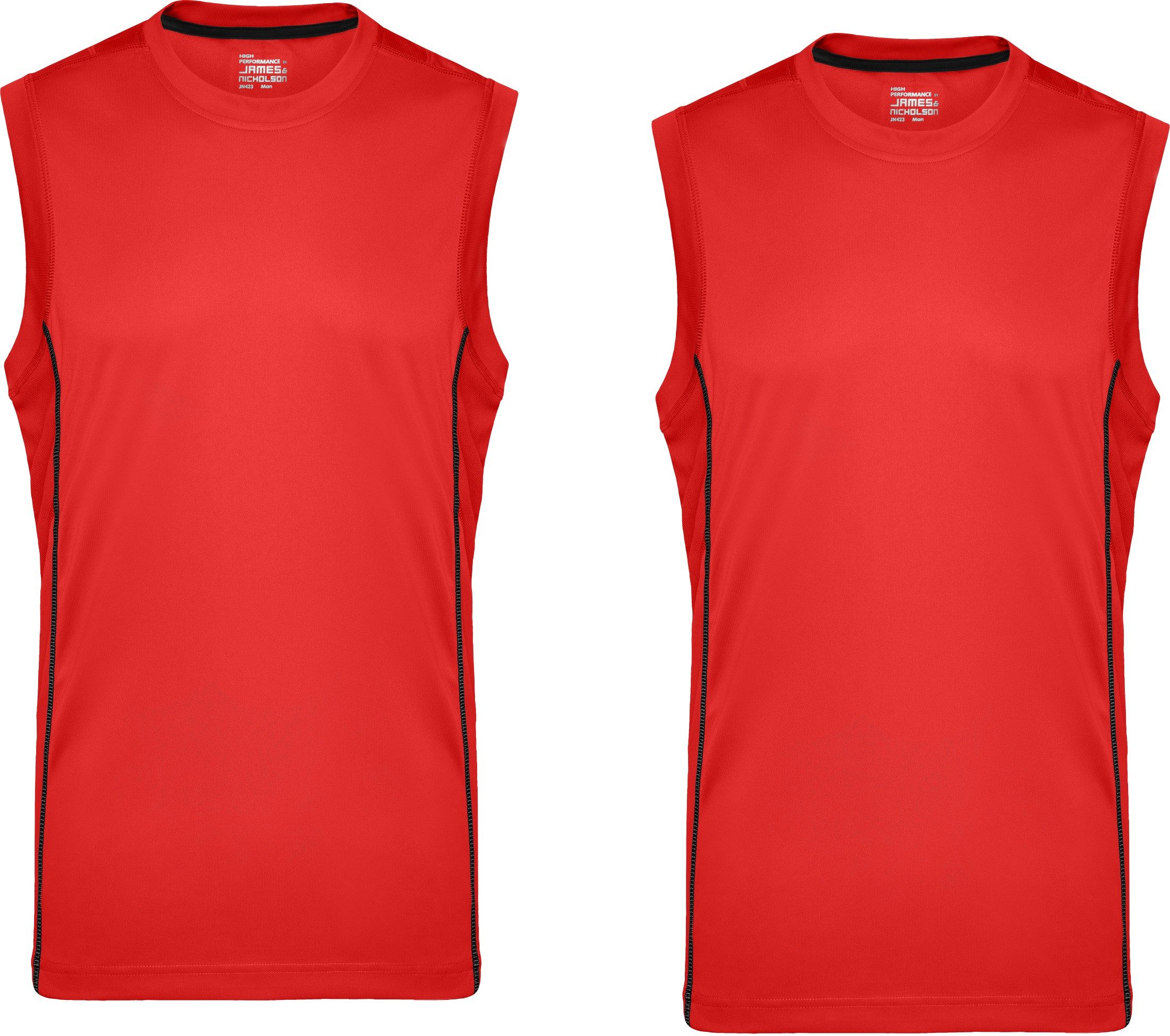 James & Nicholson Sporttop Doppelpack Herren Sporttop mit modischen reflektierenden Details JN423 (Spar-Set, 2er-Pack) Feuchtigkeitsregulierend, atmungsaktiv und schnell trocknend