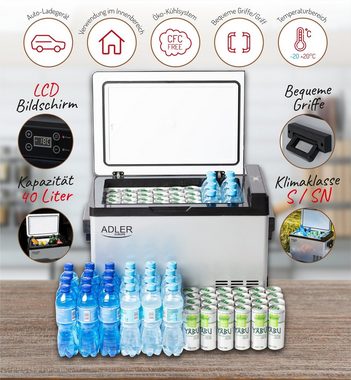 JUNG Getränkekühlschrank AD8081, 40L Gefrierschrank Minikühlschrank Outdoor, 2 Anschlüsse LCD Display