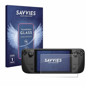 Savvies Panzerglas für Valve Steam Deck, Displayschutzglas, Schutzglas Echtglas 9H Härte klar Anti-Fingerprint