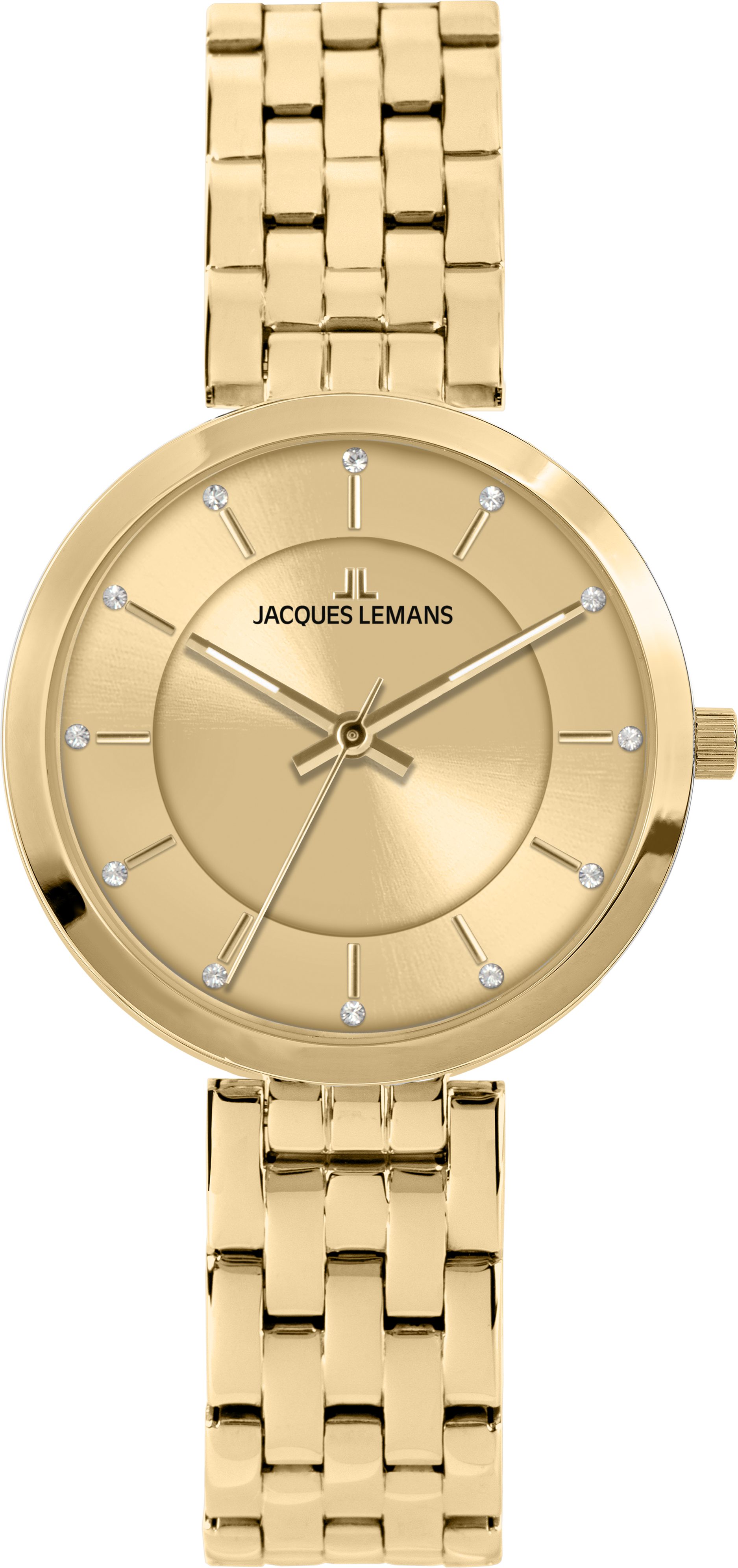 Jacques Lemans Quarzuhr Milano 1-2211E, Armbanduhr, Damenuhr, Edelstahlarmband, analog