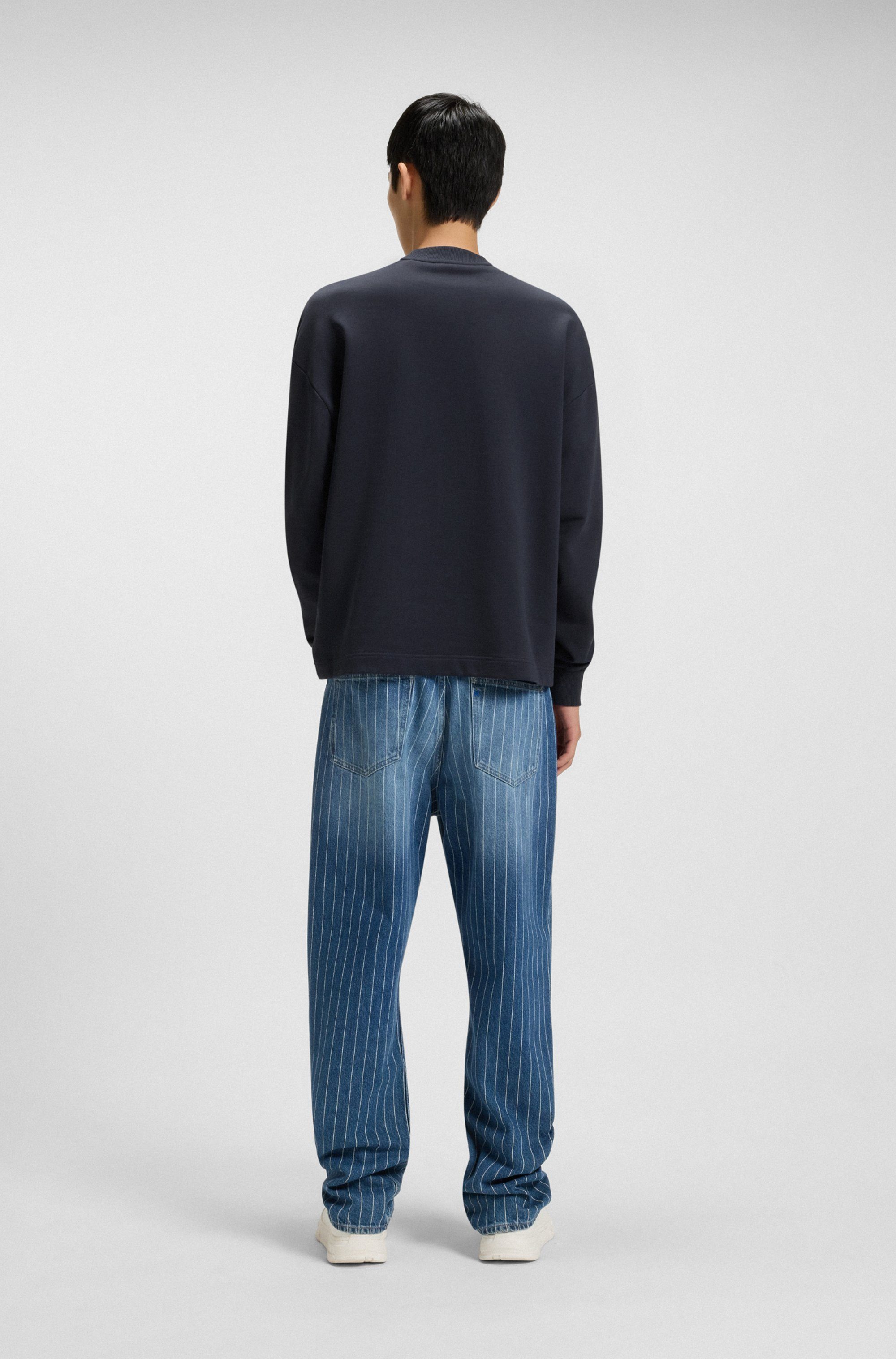 HUGO Blue Sweatshirt Nedro Rundhalsausschnitt, Regular Fit, Logo-Patch