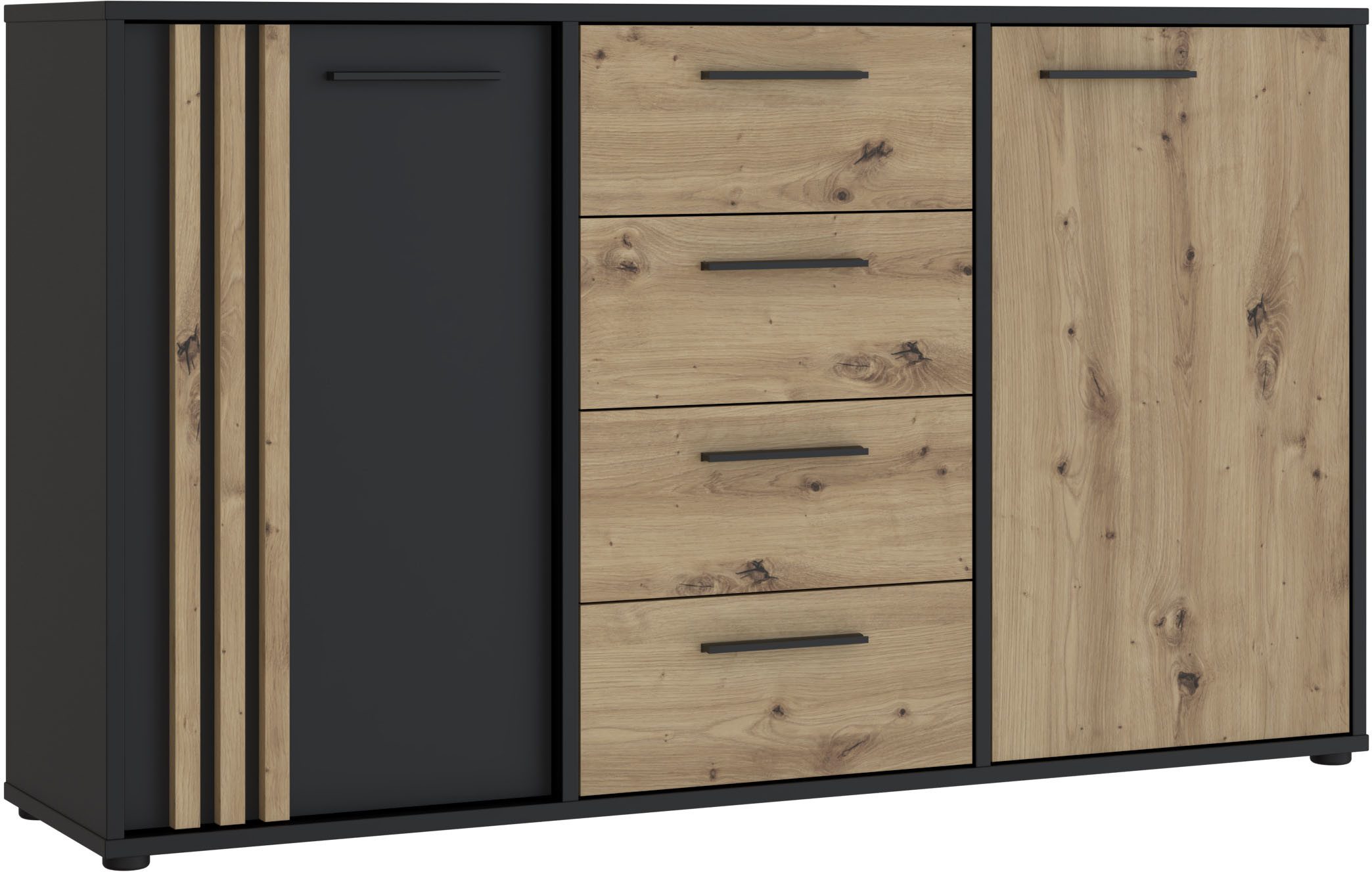 FORTE Sideboard Cardigan, Sideboard, 2 farbig, Stauraum, Schubkasten, Soft Close,Breite 142,6cm