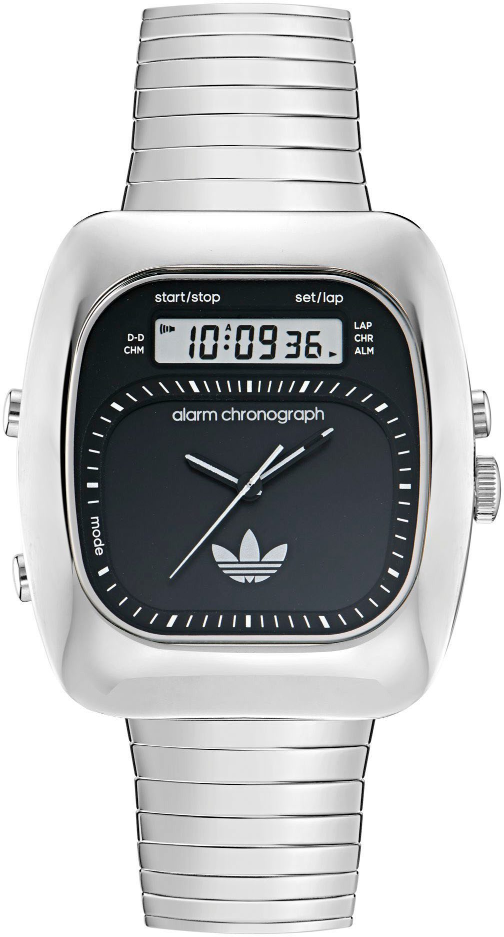adidas Originals Chronograph RETRO WAVE THREE AOSY250132I, Armbanduhr, Herrenuhr, Damenuhr,Edelstahlarmband,Stoppfunktion,digital