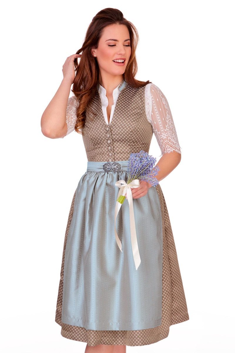ALPENWAHNSINN Dirndl Midi Dirndl 2tlg. - HYAZINTH - platin mehr