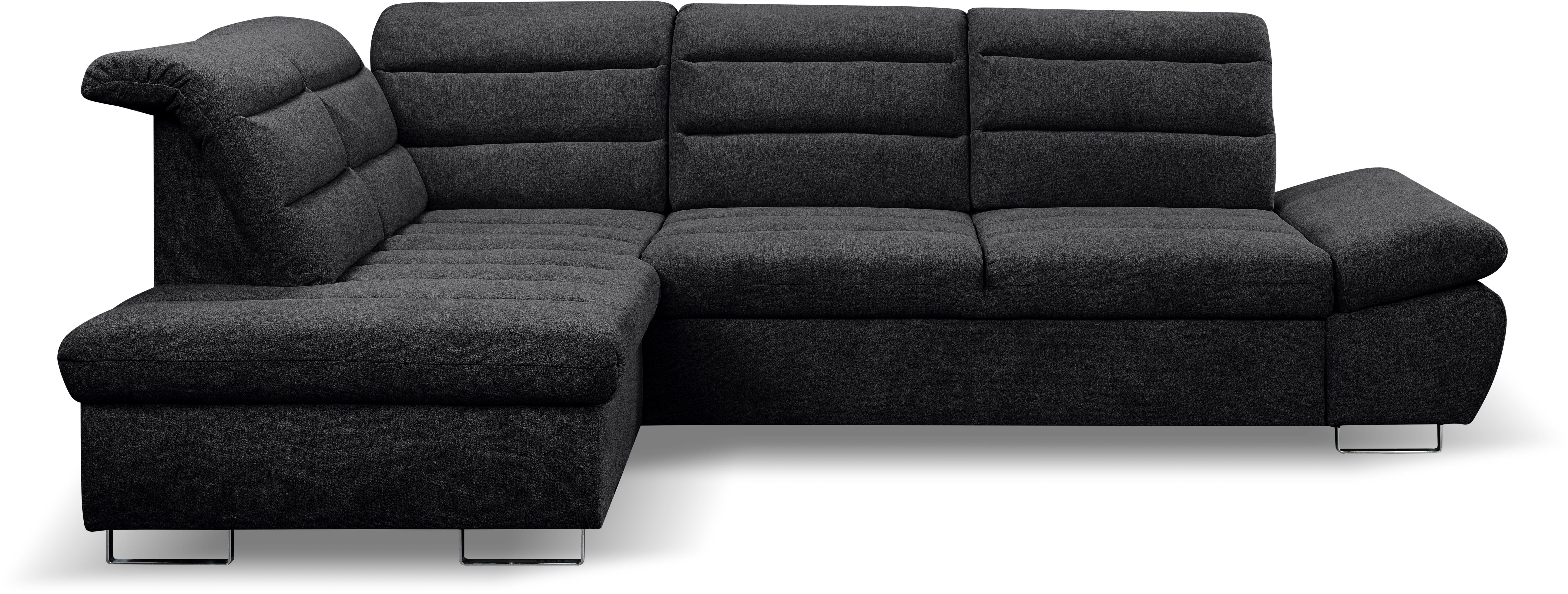 Kopfteile mit Sofa verstellbare Ecksofa Sitztiefenverstellung, Schlaffunktion, Roma, WERK2