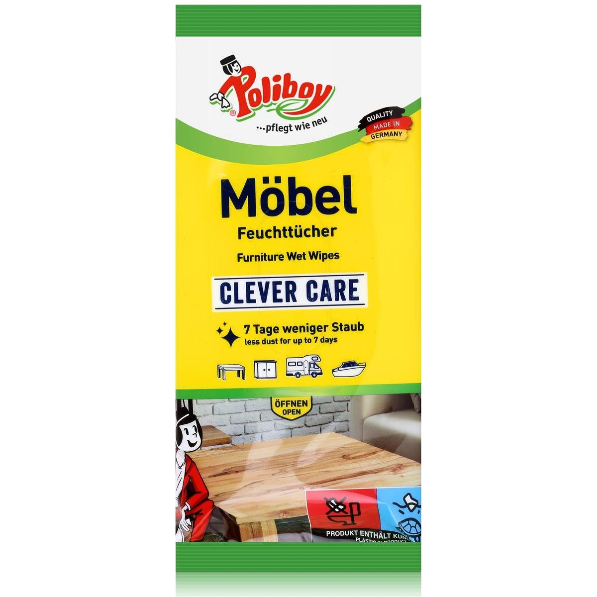 poliboy Poliboy Möbel Tücher 24 Tücher - Ideal für Holz, Glas uvm. (1er Reinigungstücher