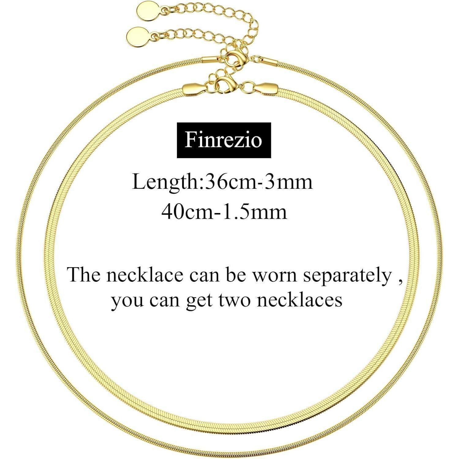 LuxusKollektion Schlangenkette Kette Schlangenkette Choker 14K Damen verstellbar Style G:Doppelkette – Bild 5 von 5