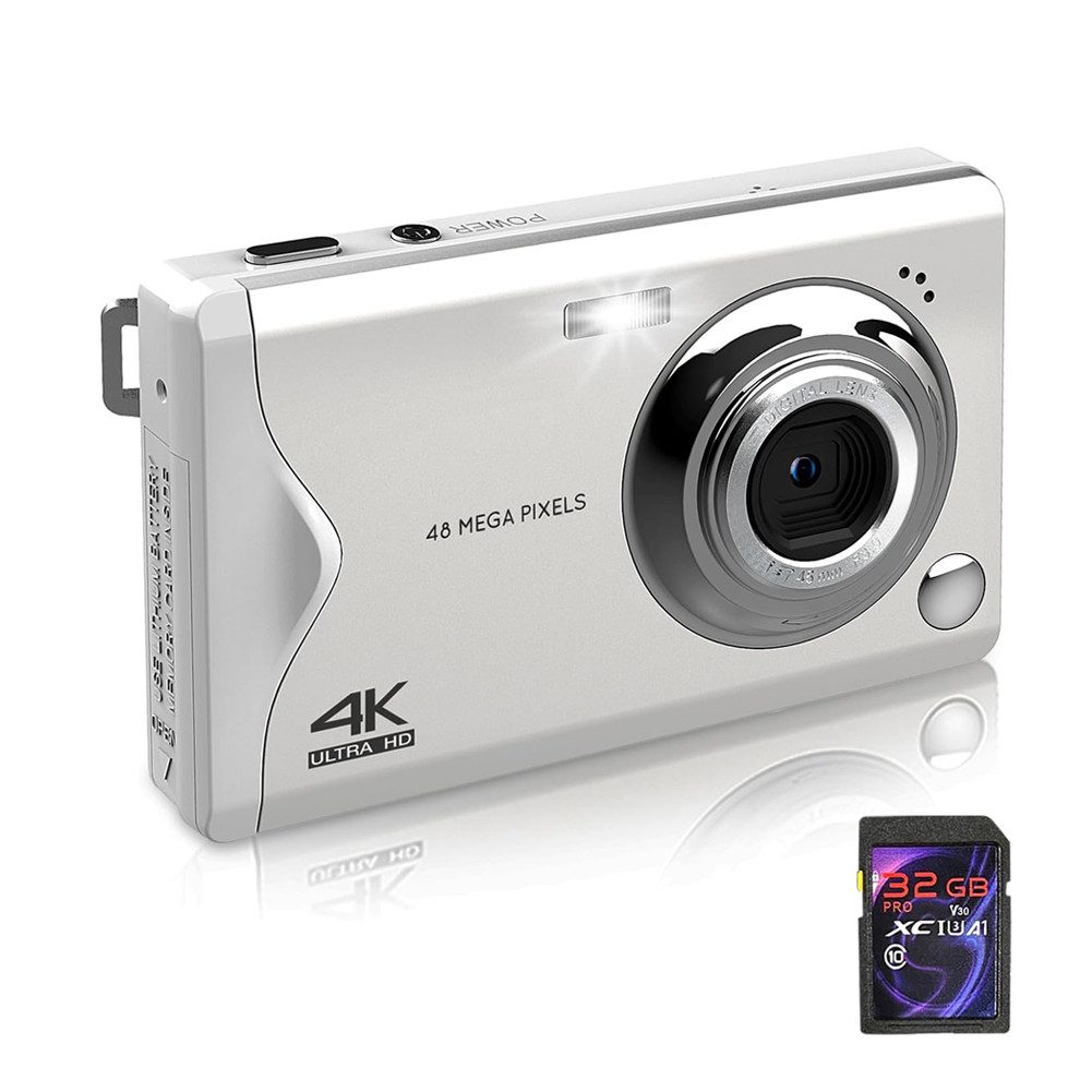 Fine Life Pro Kompaktkamera (48 MP, 16X Digitalzoom kompakte Fotokamera für Teenager Erwachsene Anfänger)