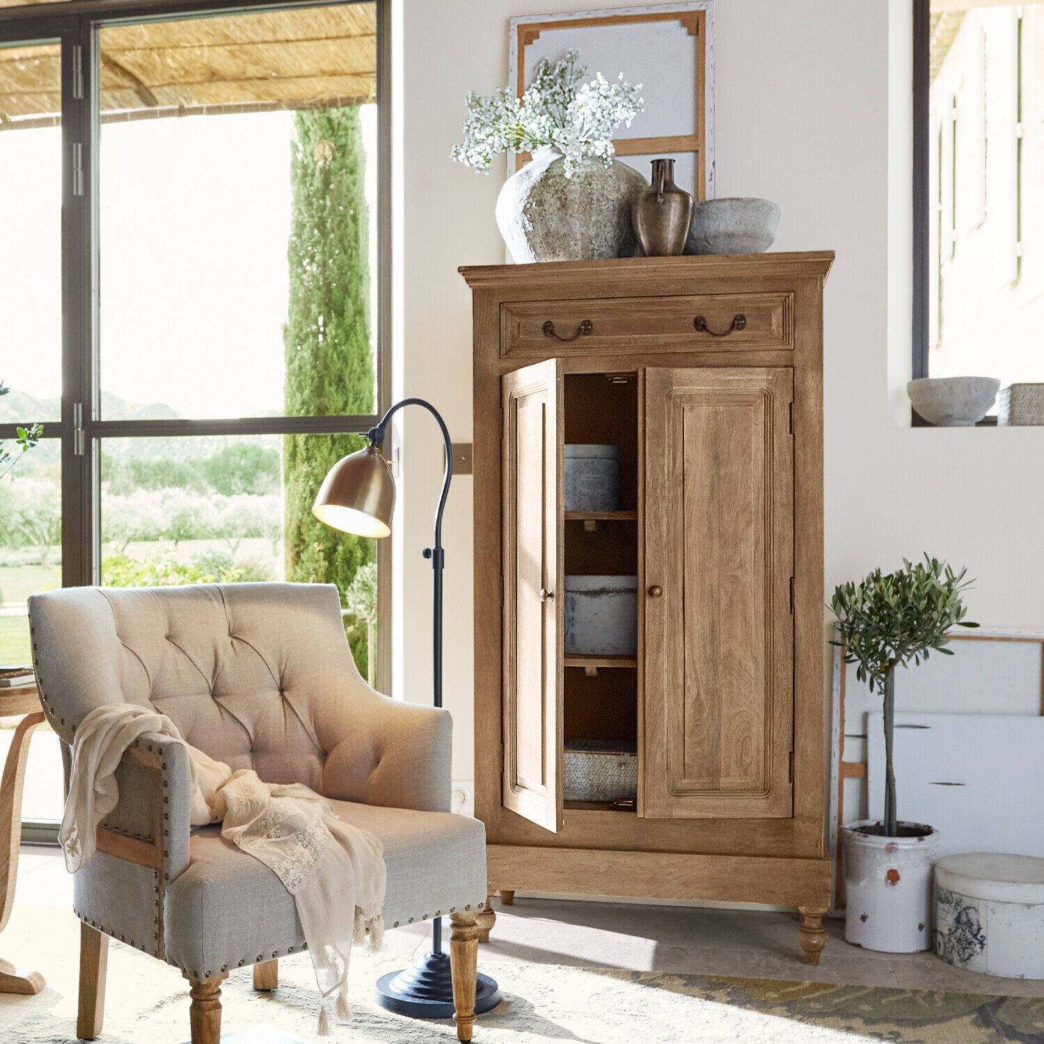 Mirabeau Stauraumschrank Schrank Bortoni braun