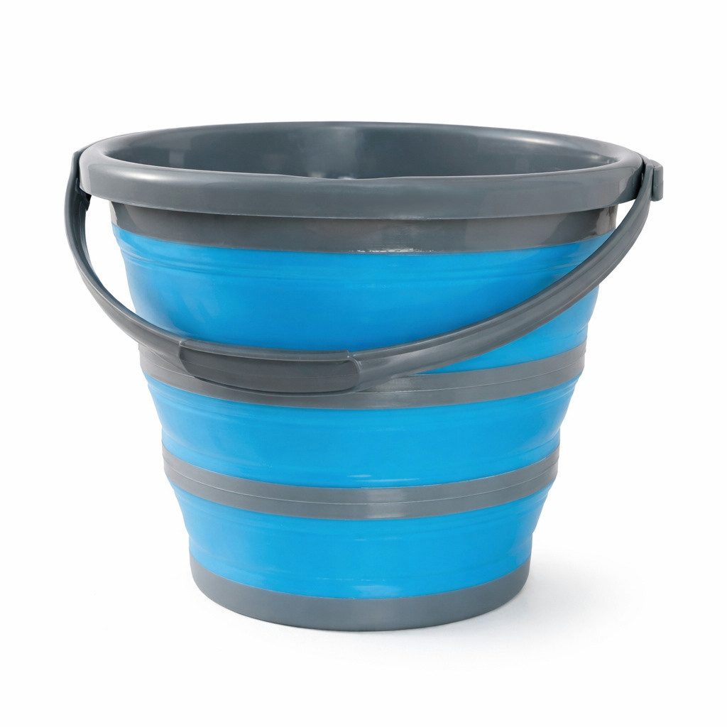 GRÜNTEK Falteimer Falt-Eimer 10L Platzsparend, Zusammenklappbarer Putzeimer 32cm, Faltbar