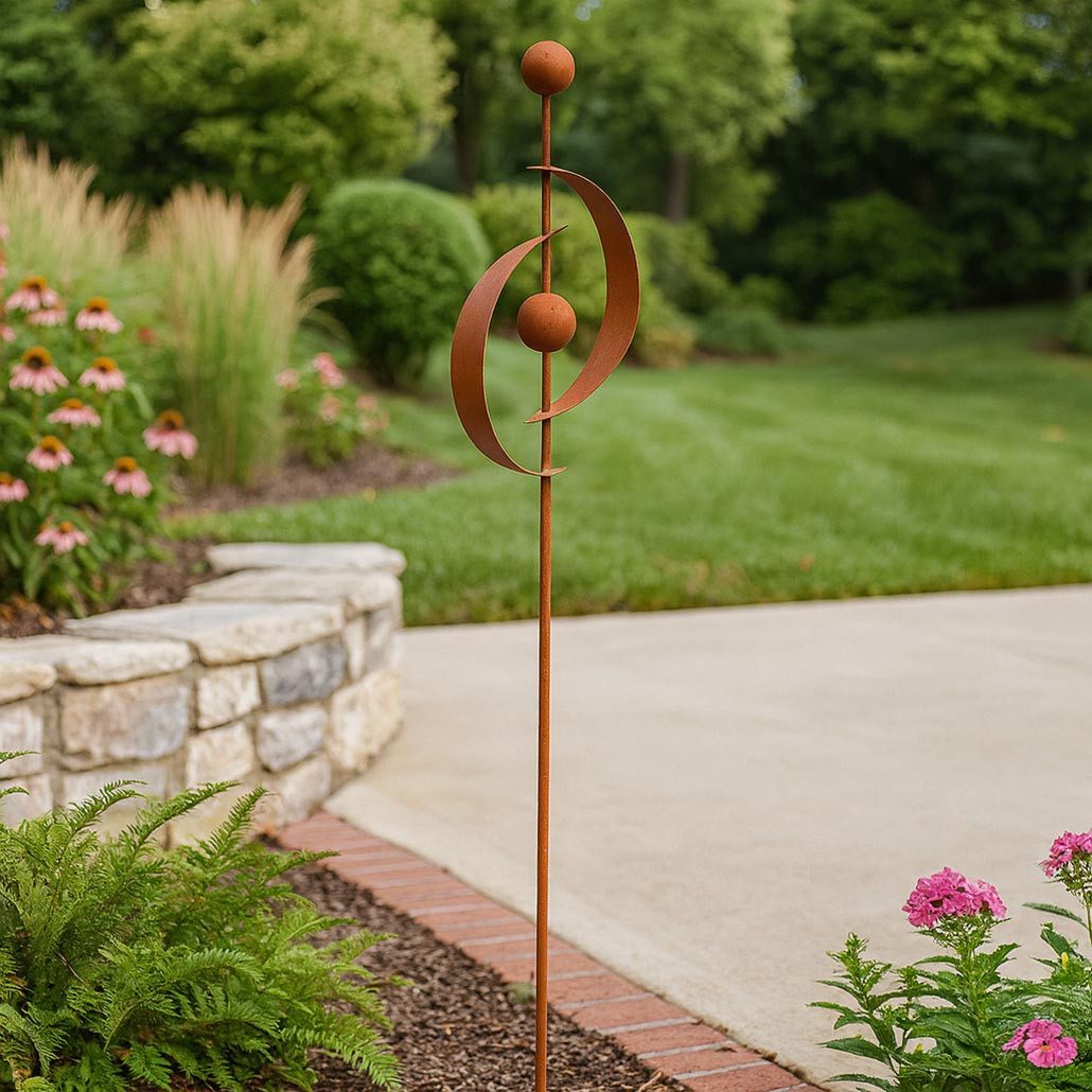 Kobolo Gartenstecker Dekostecker RUSTY SATURN in Rostoptik S/2 (2 Stück)