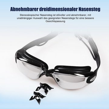 Welikera Taucherbrille Schwimmbrille Anti-Fog & UV-Schutz,Selbstjustierender Nasensteg