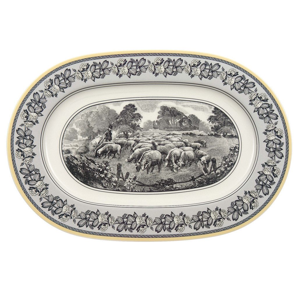 Villeroy & Boch Tortenplatte Audun Ferme Platte oval 34 x 23,5 x 1,8 cm, Porzellan, (1 Servierplatte, 1-tlg)