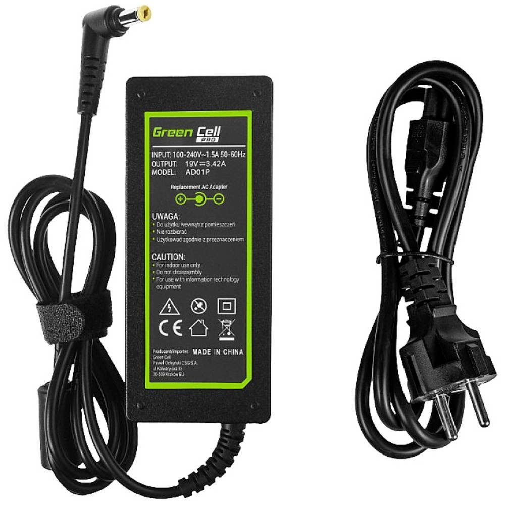 Green Cell Green Cell AD01P Notebook-Netzteil 65 W 19 V 3.42 A Passend für Marke: Notebook-Netzteil