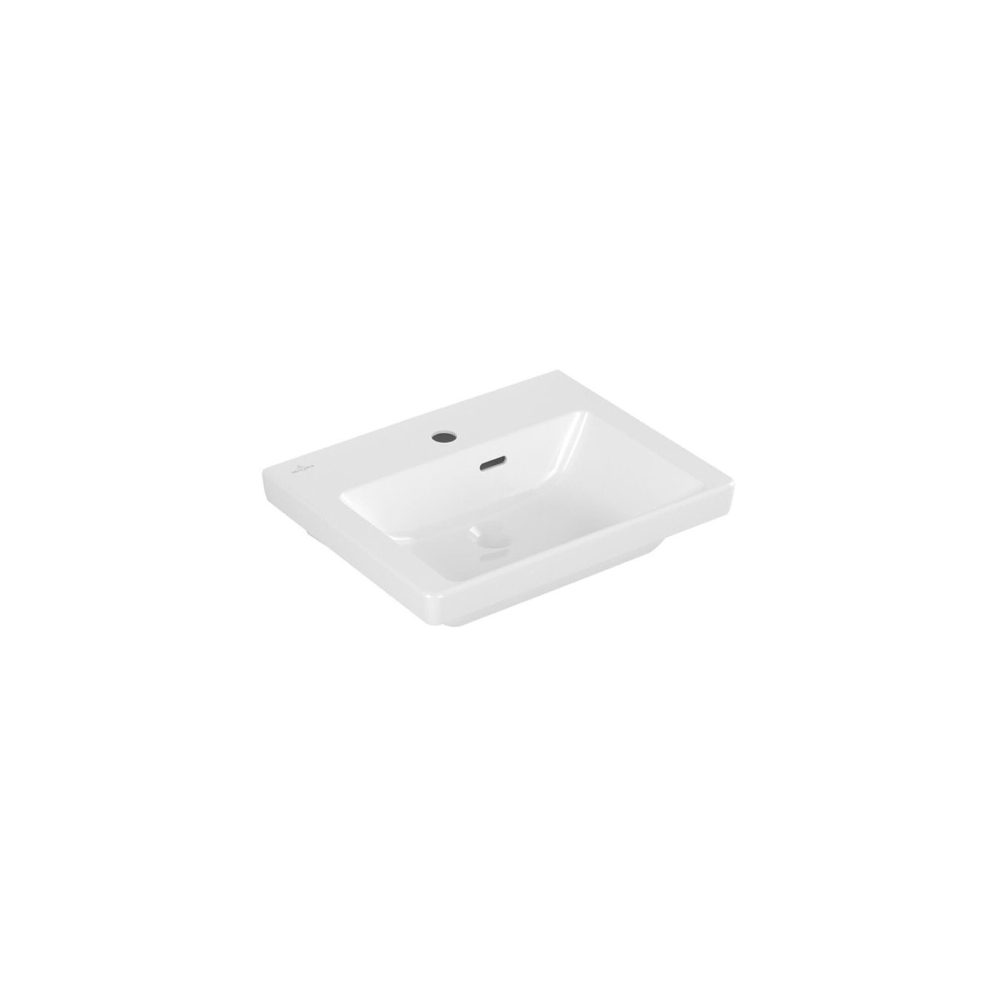 Villeroy & Boch Waschbecken V&B Handwaschbecken Subway 3.0 50x40cm, eck., m HL/mit Überlauf, weiß