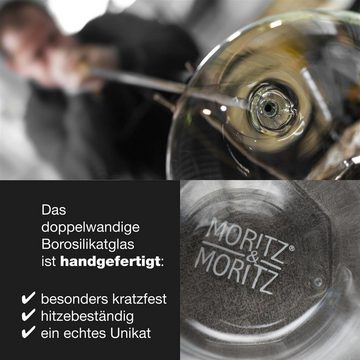 Moritz & Moritz Espressoglas Moritz & Moritz Kelch Glas 4x 80ml, Borosilikatglas, Espresso Tassen aus Glas