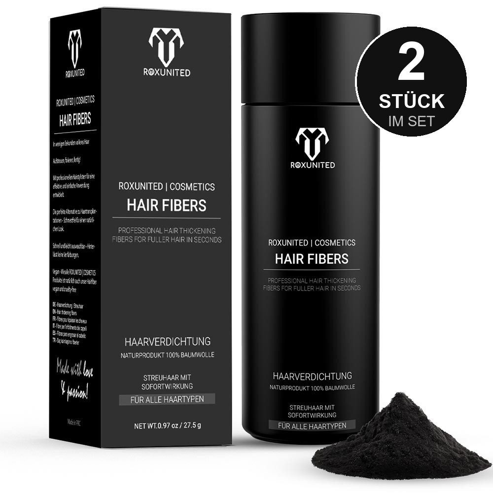 ROXUNITED Haarpuder Streuhaar Haarpuder 2er-Set, 2x 27,5 g, Haarverdichtung, 1-tlg.
